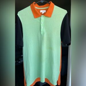 BR (Nordstrom) Colorblock Polo in Mint, Black & Orange